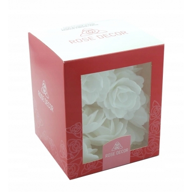 Róża chińska waflowa średnia biała 18 sztuk